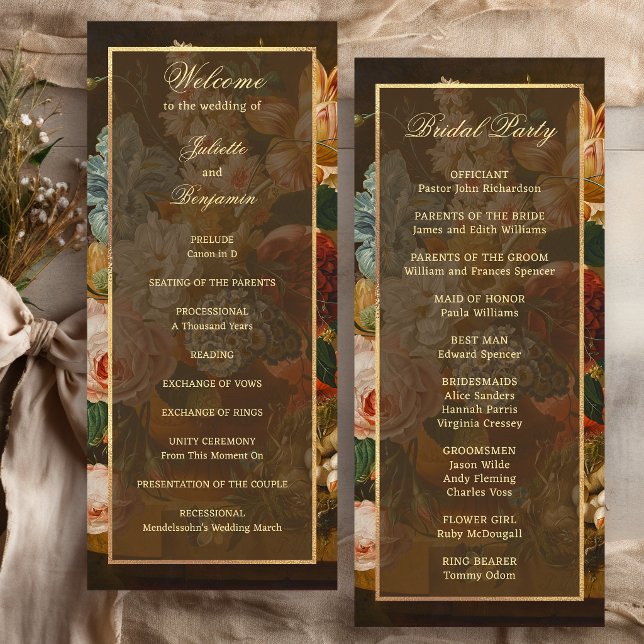Programa Casamento de Flor de Arte Fina Elegante (Criador carregado)