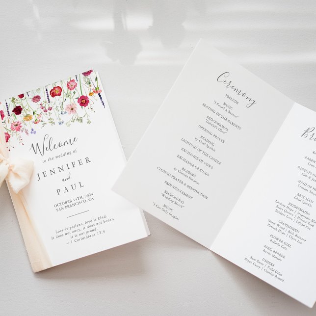 Programa Casamento de Flor Selvagem de Multicores Simples (Criador carregado)
