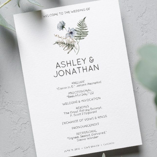 Programa Casamento de Flor Selvagem Russo Moderno Elegante (Criador carregado)