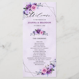 Programa Casamento de Flores de Lilac Púrpura Rosa-Brilhant
