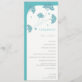 Programa Casamento de Flores de Turquesa Bonitas