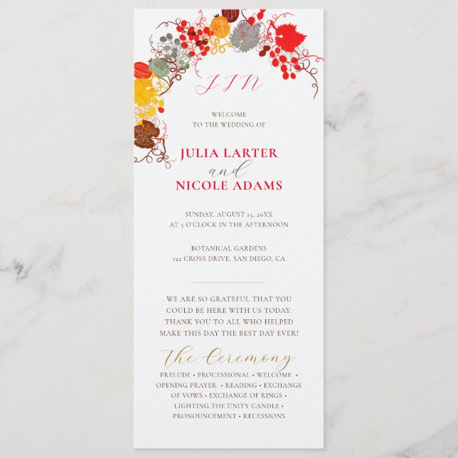 Programa Casamento de Flores de Uvas de Berry Doce e Beijo (Frente)