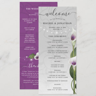 Programa Casamento de Flores Lilosas Calla Calla Púrpura Br