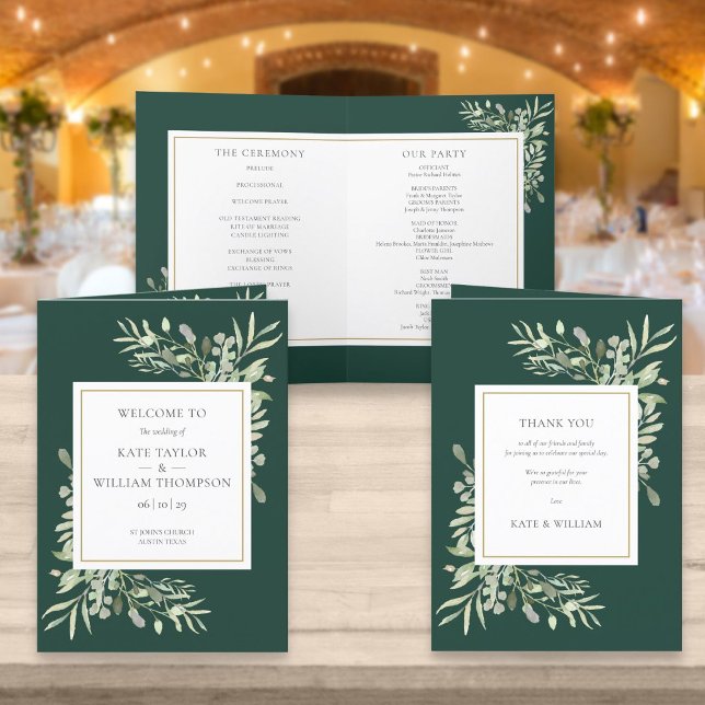 Programa Casamento De Folhagem Emerald Green E Dourada Gree (Criador carregado)