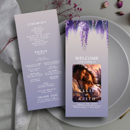 Programa Casamento de Foto Floral Purple Gradiente Whimsica