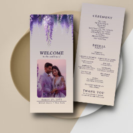 Programa Casamento de Foto Floral Purple Gradiente Whimsica