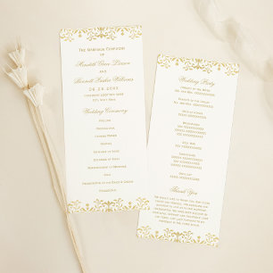 Programa Casamento de Glamor Dourado Elegante