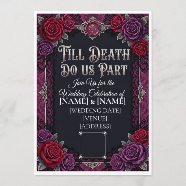 Programa Casamento de Halloween Gótico Até que a Morte Nos  (Frente)
