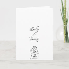 Programa Casamento de Ilustração Desenhada à Mão com Tinta 