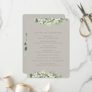 Programa Casamento de Inverno Elegante Greige Snowberry+Euc