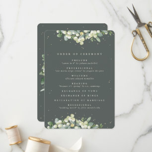 Programa Casamento de Inverno Verde Elegante com Snowberry+