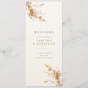 Programa Casamento de Luxury Fall Brown & Tan Wildflower