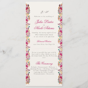 Programa Casamento de Moldura Floral Romântica Pearl Swan