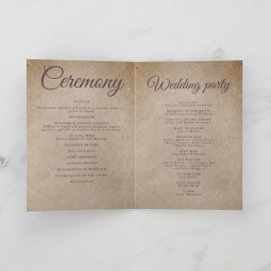 Programa Casamento de montanhas castanhas com papel rústico