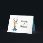 Programa Casamento de Natal com Retro Vintage Reindeer<br><div class="desc">Um belo programa de Casamento de Natal para Reindeer,  personalizável para suas especificações.</div>