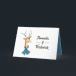 Programa Casamento de Natal com Retro Vintage Reindeer<br><div class="desc">Um belo programa de Casamento de Natal para Reindeer,  personalizável para suas especificações.</div>