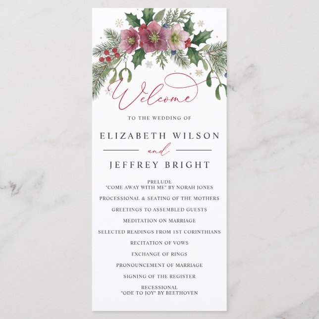 Programa Casamento de Natal de Inverno Floral Botânico (Frente)