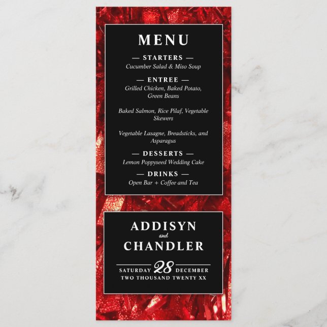 Programa Casamento de Natal Vermelho Negro e Branco Moderno (Frente)