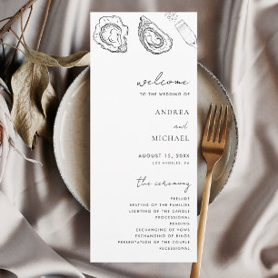 Programa Casamento de Ostras de Champanhe Minimalista