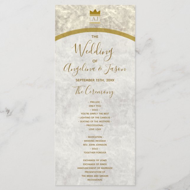 Programa Casamento de Ouro Elegante (Frente)