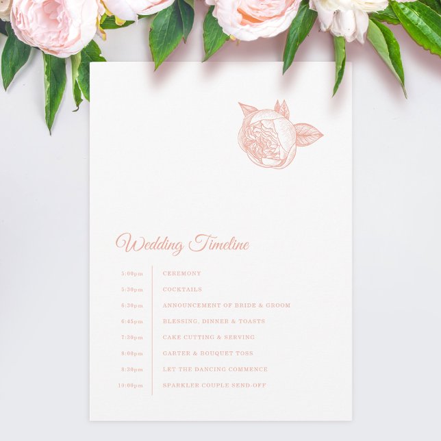 Programa Casamento de Peônia Rosa Elegante (Criador carregado)