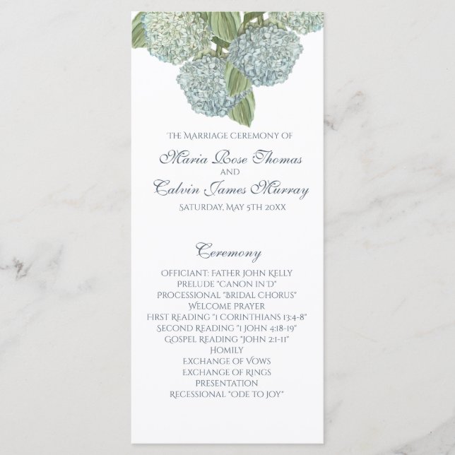 Programa Casamento de Peonies (Frente)