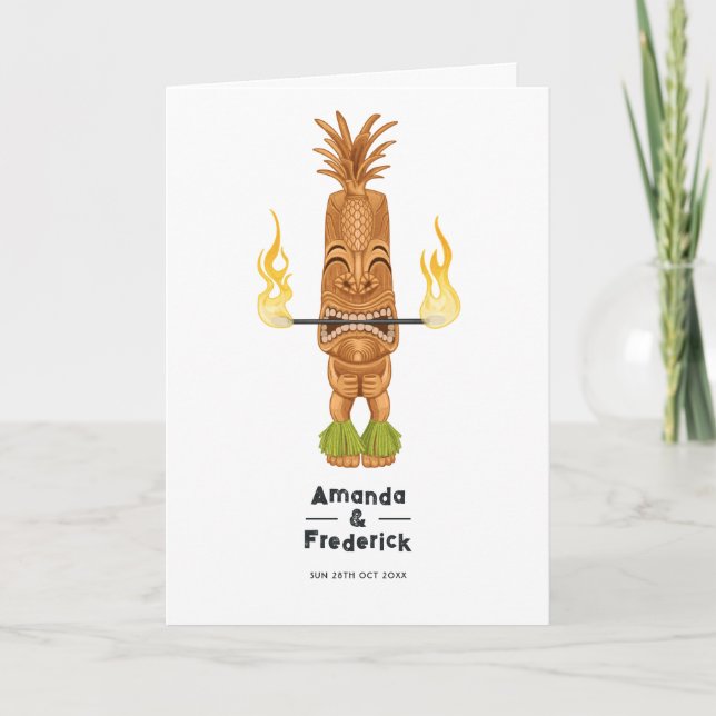 Programa Casamento de Praia de Verão Luau Tiki Time (Frente)