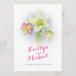 Programa Casamento de primavera hellebores da Watercolor