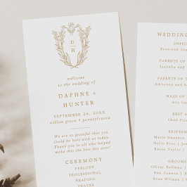 Programa Casamento de Rico Dourado Branco Elegante DAPHNE