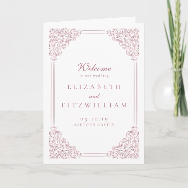 Programa Casamento de Script Elegante Romântico de Frame de (Frente)