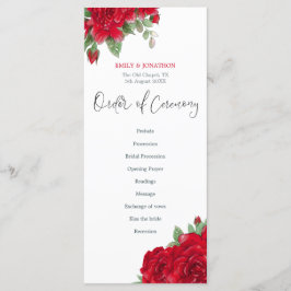 Programa Casamento de Script Na moda Floral Rich Rosa verme