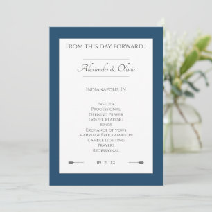Programa Casamento de setas minimalista Azul Marselha