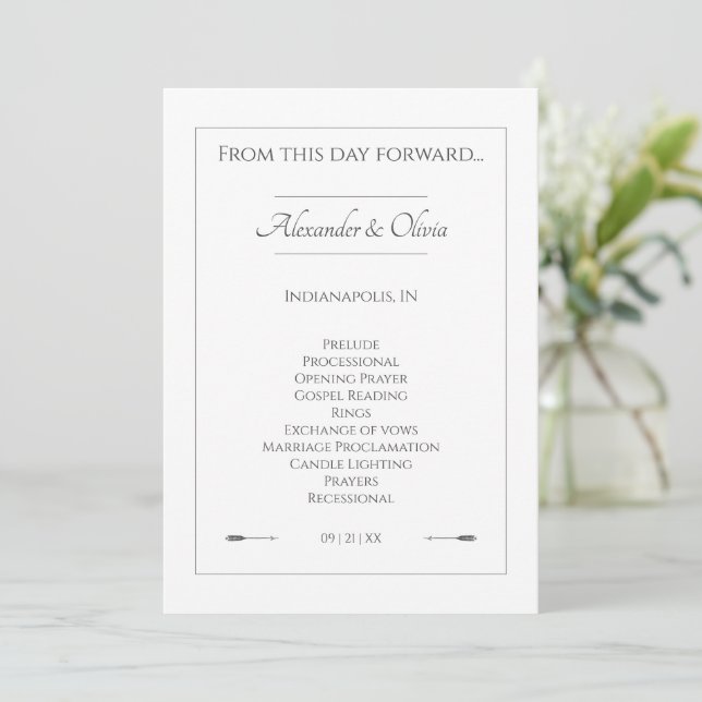 Programa Casamento de setas minimalista | Branco (Em pé/Frente)
