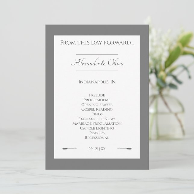 Programa Casamento de setas minimalista | CINZAS (Em pé/Frente)