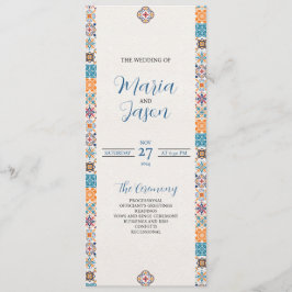 Programa Casamento de Talavera Colorful Floral Fiesta