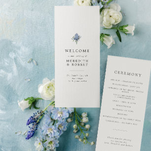 Programa Casamento de Thistle Azul Minimalista
