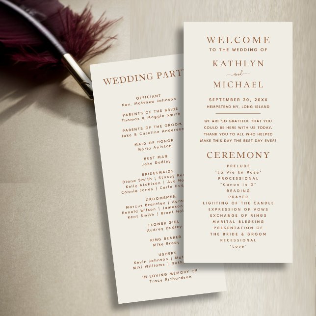 Programa Casamento de Tipografia Moderna de Elegant Dusty B (Criador carregado)