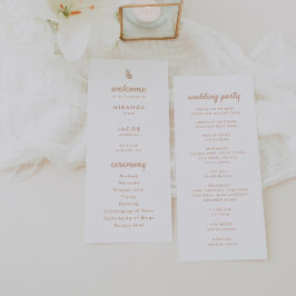 Programa Casamento de Verão com Folha de Beige Moderna