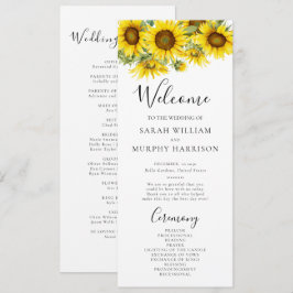 Programa Casamento de Verão Elegante com Girassóis