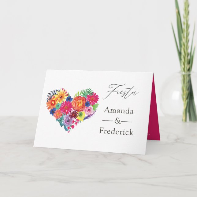 Programa Casamento de Watercolor Floral Fiesta (Frente)