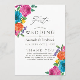Programa Casamento de Watercolor Floral Fiesta