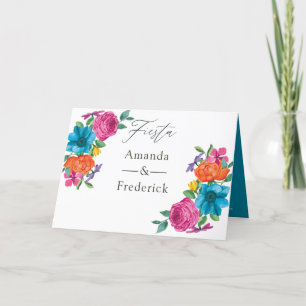 Programa Casamento de Watercolor Floral Fiesta