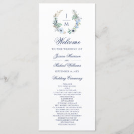 Programa Casamento de Wreath Floral Monograma