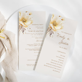 Programa Casamento Delicado Floral de Aquarela Elegante