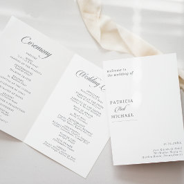 Programa Casamento Dobrado Caligrafia Chic Clássica