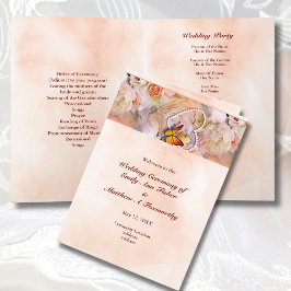 Programa Casamento Dobrado da Borboleta Rosa Floral Cardíac