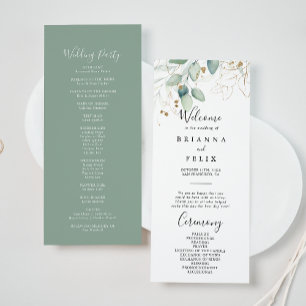 Programa Casamento Dourado da Caligrafia Eucalyptus