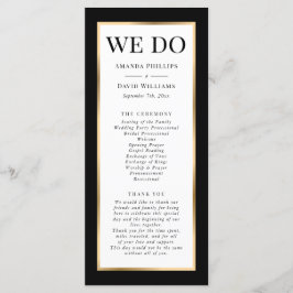 Programa Casamento Dourado e branco preto moderno elegante