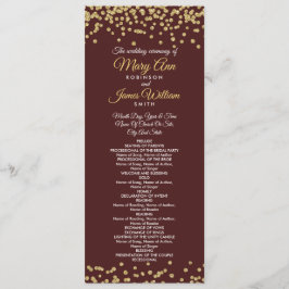 Programa Casamento Dourado Faux Glitter Confetti M