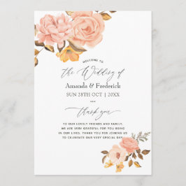 Programa Casamento Dourado Floral e Rosa-Blush de Cana-d'Ág